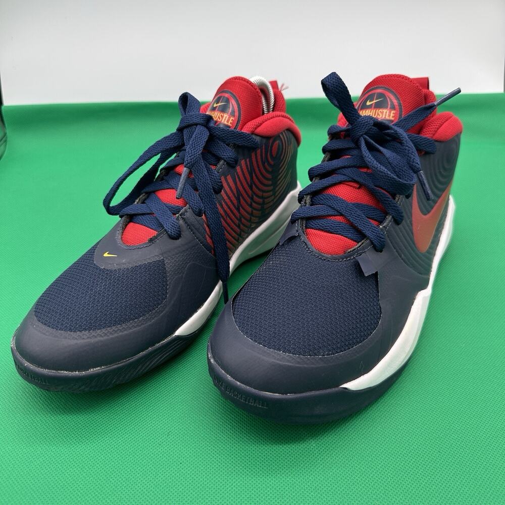 Nike Team Hustle D 9 Midnight Navy Red Basketball Shoes Youth AQ4224-403 Size 6Y
